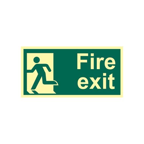 Fire Exit (Man Left) - Photolum. (300 X 150mm)