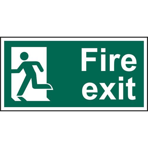 Fire Exit (Man Left) - 1.2mm Recyclable Pp (400 X 200mm)