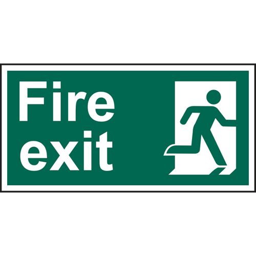 Fire Exit (Man Right) - 1.2mm Recyclable Pp (400 X 200mm)