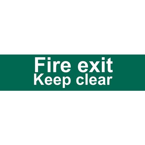 Fire Exit Keep Clear (Text Only) - Sapp (200 X 50mm)