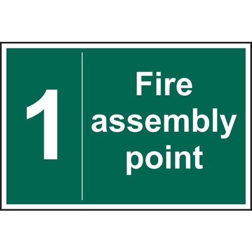 Fire Assembly Point 1 - 1.2mm Recyclable Pp (600 X 400mm)