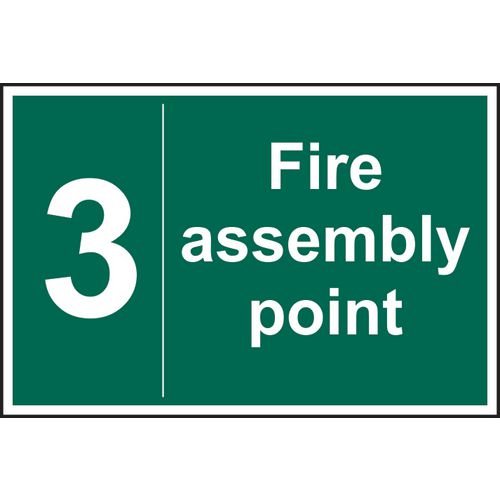 Fire Assembly Point 3 - 1.2mm Recyclable Pp (300 X 200mm)