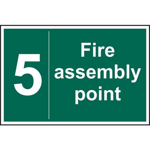 Fire Assembly Point 5 - 1.2mm Recyclable Pp (300 X 200mm)
