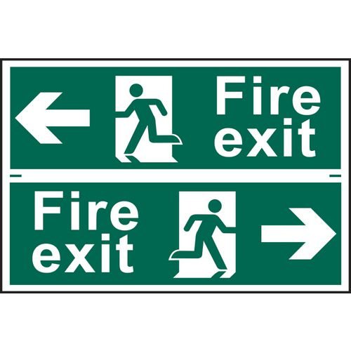 Fire Exit Man Running Arrow Left/Right - Sapp (300 X 100mm) Set Of 2