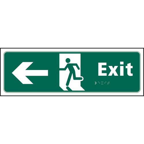 Exit Man Running Arrow Left - Taktyle (450 X 150mm)