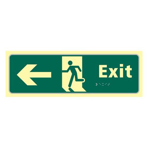 Exit Man Running Arrow Left - Taktyleph (450 X 150mm)