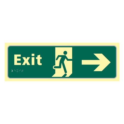 Exit Man Running Arrow Right - Taktyleph (450 X 150mm)