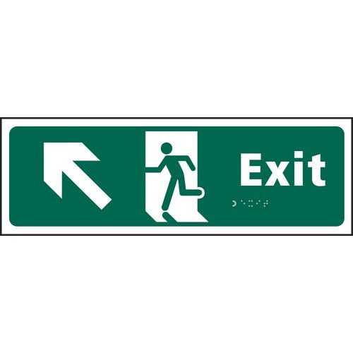 Exit Man Running Arrow Up/Left - Taktyle (450 X 150mm)