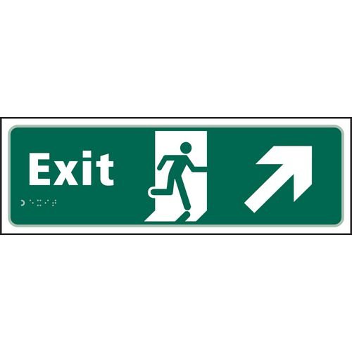 Exit Man Running Arrow Up/Right - Taktyle (450 X 150mm)