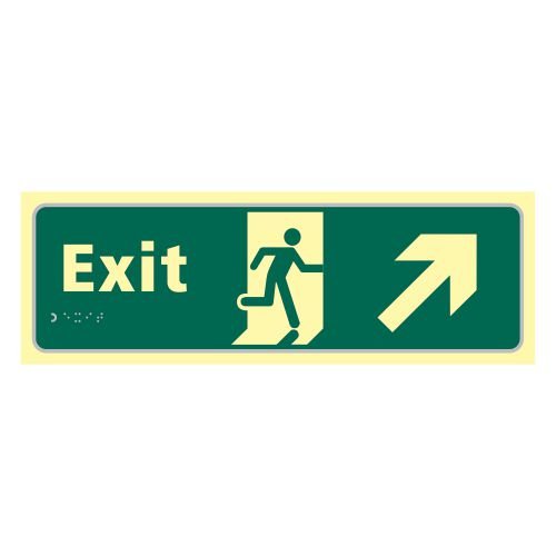 Exit Man Running Arrow Up/Right - Taktyleph (450 X 150mm)
