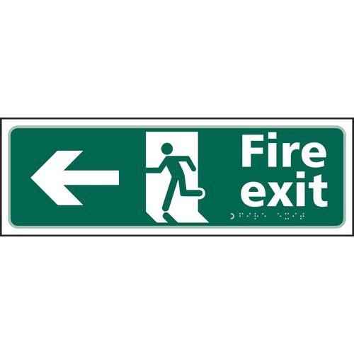 Fire Exit Man Running Arrow Left - Taktyle (450 X 150mm)