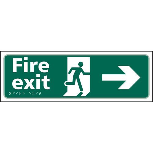 Fire Exit Man Running Arrow Right - Taktyle (450 X 150mm)