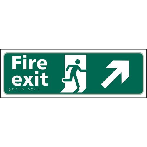 Fire Exit Man Running Arrow Up/Right - Taktyle (450 X 150mm)