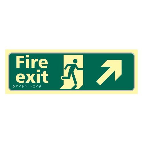 Fire Exit Man Running Arrow Up/Right - Taktyleph (450 X 150mm)