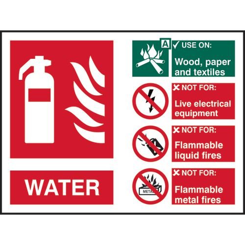 Fire Extinguisher Composite - Water - 1.2mm Recyclable Pp (200 X 150mm)