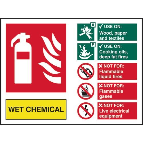 Fire Extinguisher Composite - Wet Chemical - 1.2mm Recyclable Pp (200 X 150mm)