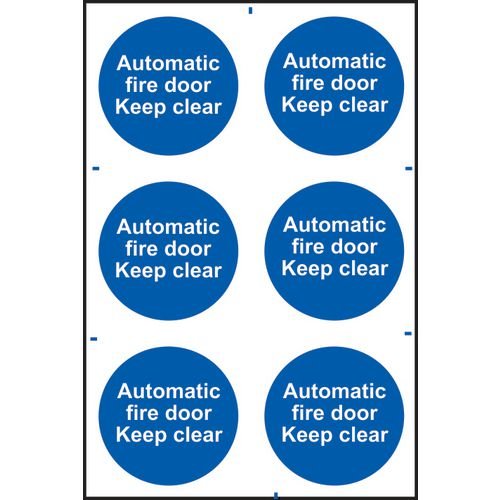 Automatic Fire Door Keep Clear - Sapp (100 X 100mm) Pakc Of 6