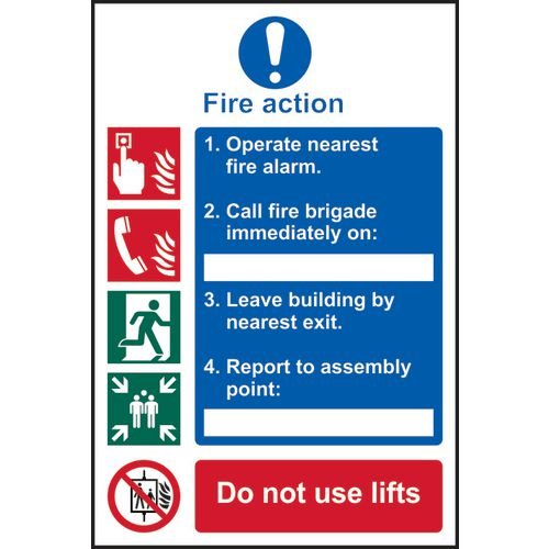 Fire Action Procedure - 1.2mm Recyclable Pp (200 X 300mm)