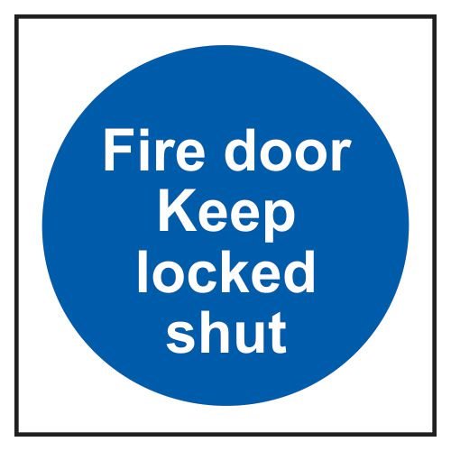 Fire Door Keep Locked Shut (Multipack Of 10) - Sapp (70 X 70mm)