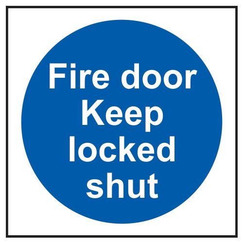 Fire Door Keep Locked Shut (Multipack Of 20) - Sapp (100 X 100mm)