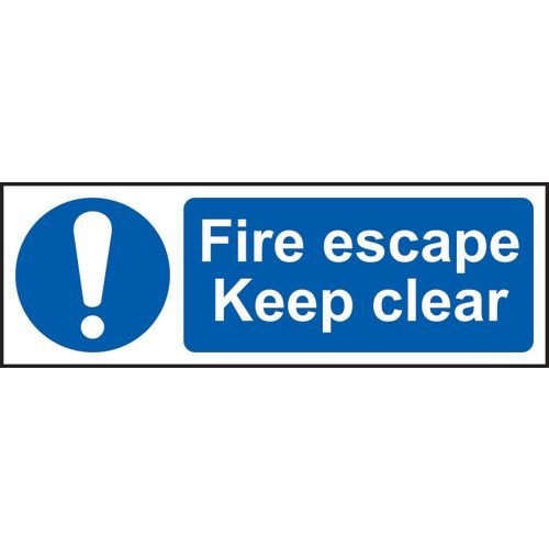 Fire Escape Keep Clear - Sav (600 X 200mm)
