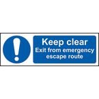 Keep Clear Exit From Emergencyescape Route - 1.2 mm Recyclable Pp (300 X 100 Mm)