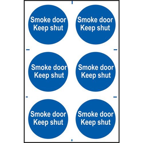 Smoke Door Keep Shut - Sapp (100 X 100mm) Pack Of 6