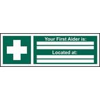 Your First Aider Is...located At... - 1.2 mm Recyclable Pp (600 X 200 Mm)