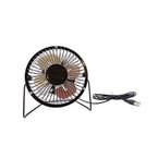 Usb 4" Black Mini Desk Fan