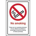 No Smoking. These Are Nosmoking Premises - 1.2 mm Recyclable Pp (200 X 300 Mm)