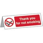 Thank You for Not Smokingdesk Sign - 1.2 mm Recyclable Pp (150 X 50 Mm)