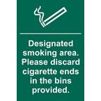 Designated Smoking Area. Pleasediscard Cigarette Ends - Sapp (200 X 300 Mm)