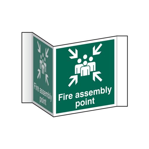 Fire Assembly Point (Projection Sign) - 1.2mm Recyclable Pp (200mm Face)