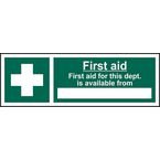 First Aid First Aid for This Departmentis Available From _____ - 1.2 mm Recyclable Pp (300 X 100 Mm)