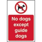 No Dogs Except Guidedogs - 1.2 mm Recyclable Pp (200 X 300 Mm)