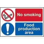 No Smoking / Food Productionarea - Sav (150 X 100 Mm)