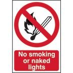 No Smoking Or Nakedlights - 1.2 mm Recyclable Pp 200 X 300 mm