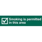 Smoking Permitted Inthis Area - Pvc (200 X 50 Mm)