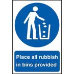 Place All Rubbish in Binsprovided - Sapp (200 X 300 Mm)