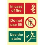 in Case of Fire Do Not Uselift Use The Stairs - Phs (200 X 300 Mm)
