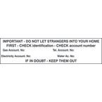 Do Not Let Strangers Into Yourhome (identification Check) - Pvc (200 X 50 Mm)