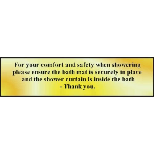 For Your Comfort And Safety When Showering... - Pol (200 X 50mm)