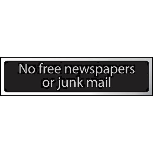 No Free Newspapers Or Junk Mail - Chr (200 X 50mm)