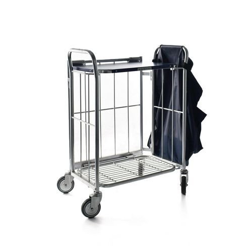 Folding steel order picking and stock trolley