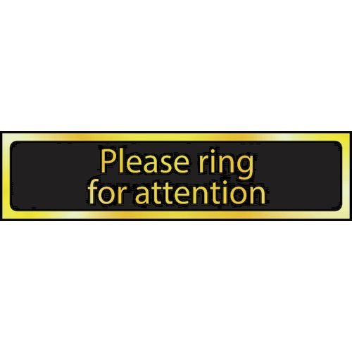 Please Ring Bell For Attention - Pol (200 X 50mm)