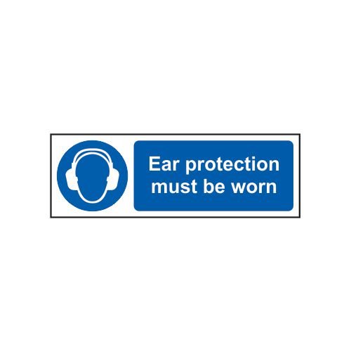 Ear Protection Mustbe Worn - 1.2 mm Recyclable Pp (600 X 200 Mm)