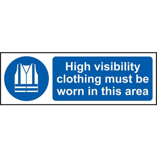 High Visibility Clothing Must Be Worn In This Area - 1.2mm Recyclable Pp (300 X 100mm)
