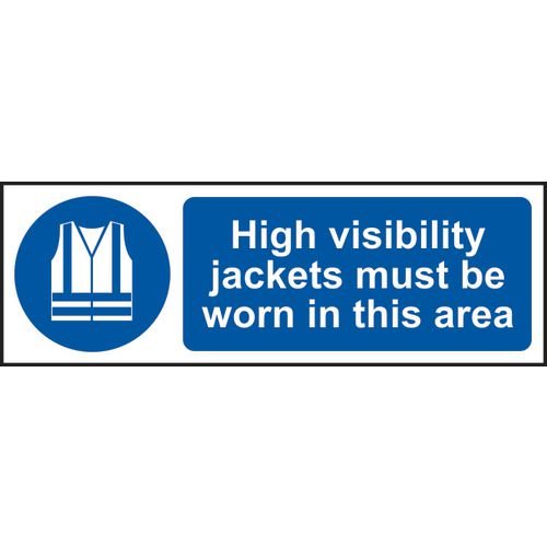 High Visibility Jackets Mustbe Work in This Area - 1.2 mm Recyclable Pp (600 X 200 Mm)