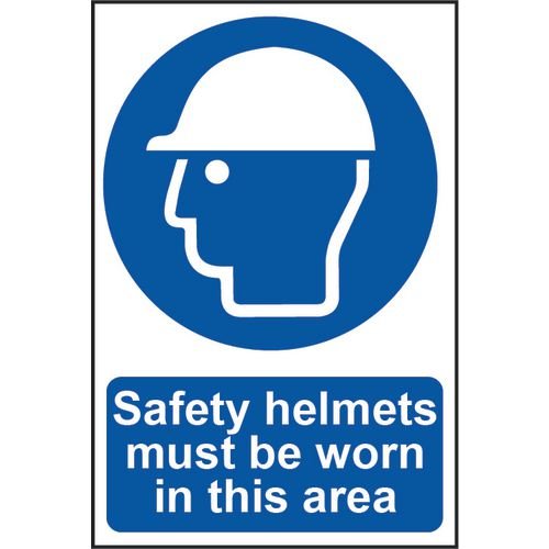 Safety Helmets Must Be Wornin This Area - Correx (200 X 300 Mm)