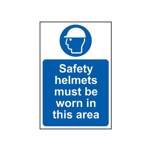 Safety Helmets Must Be Wornin This Area - 1.2 mm Recyclable Pp (200 X 300 Mm)